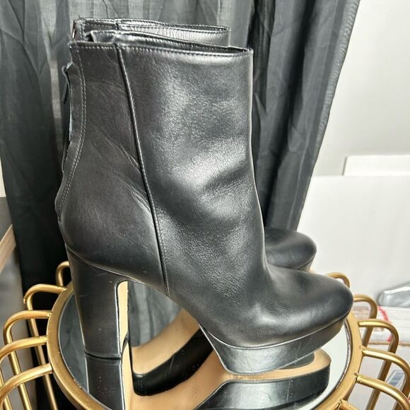 Zara Platform Leather Ankle Boots - Picture 11 of 11